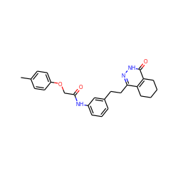 Cc1ccc(OCC(=O)Nc2cccc(CCc3n[nH]c(=O)c4c3CCCC4)c2)cc1 ZINC000168217134