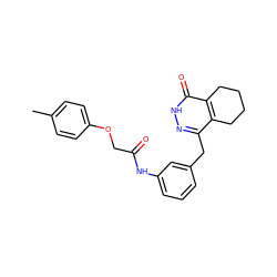 Cc1ccc(OCC(=O)Nc2cccc(Cc3n[nH]c(=O)c4c3CCCC4)c2)cc1 ZINC000167401861