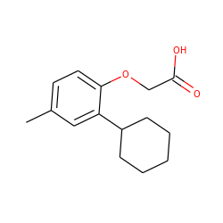 Cc1ccc(OCC(=O)O)c(C2CCCCC2)c1 ZINC000028948337