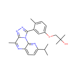 Cc1ccc(OCC(C)(C)O)cc1-c1nnc2c(C)nc3ccc(C(C)C)nc3n12 ZINC000145732128