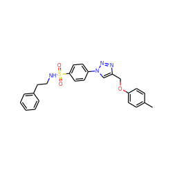 Cc1ccc(OCc2cn(-c3ccc(S(=O)(=O)NCCc4ccccc4)cc3)nn2)cc1 ZINC000096933873