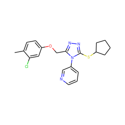 Cc1ccc(OCc2nnc(SC3CCCC3)n2-c2cccnc2)cc1Cl ZINC000095595758