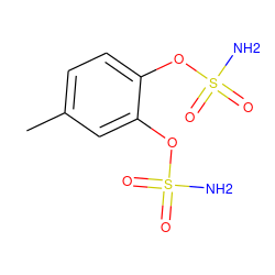 Cc1ccc(OS(N)(=O)=O)c(OS(N)(=O)=O)c1 ZINC000028350173