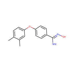 Cc1ccc(Oc2ccc(/C(N)=N/O)cc2)cc1C ZINC000004183651