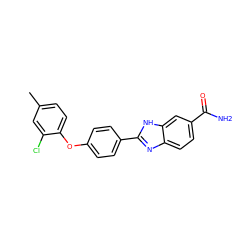 Cc1ccc(Oc2ccc(-c3nc4ccc(C(N)=O)cc4[nH]3)cc2)c(Cl)c1 ZINC000034339215