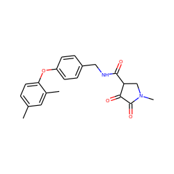 Cc1ccc(Oc2ccc(CNC(=O)C3CN(C)C(=O)C3=O)cc2)c(C)c1 ZINC000219158839