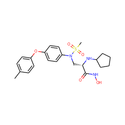 Cc1ccc(Oc2ccc(N(C[C@H](NC3CCCC3)C(=O)NO)S(C)(=O)=O)cc2)cc1 ZINC000029039715