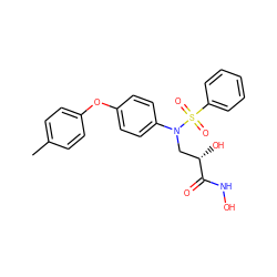 Cc1ccc(Oc2ccc(N(C[C@H](O)C(=O)NO)S(=O)(=O)c3ccccc3)cc2)cc1 ZINC000029127888