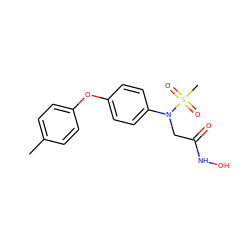 Cc1ccc(Oc2ccc(N(CC(=O)NO)S(C)(=O)=O)cc2)cc1 ZINC000029128198