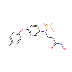 Cc1ccc(Oc2ccc(N(CCC(=O)NO)S(C)(=O)=O)cc2)cc1 ZINC000029128189