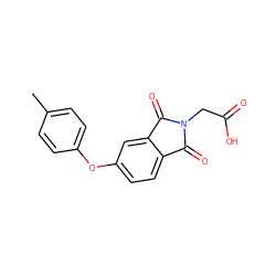 Cc1ccc(Oc2ccc3c(c2)C(=O)N(CC(=O)O)C3=O)cc1 ZINC000000205636