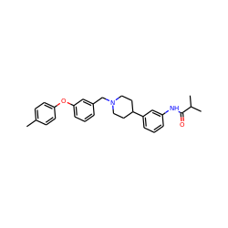 Cc1ccc(Oc2cccc(CN3CCC(c4cccc(NC(=O)C(C)C)c4)CC3)c2)cc1 ZINC000028710576