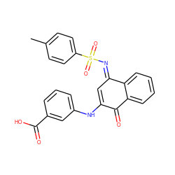 Cc1ccc(S(=O)(=O)/N=C2\C=C(Nc3cccc(C(=O)O)c3)C(=O)c3ccccc32)cc1 ZINC000000944503