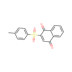 Cc1ccc(S(=O)(=O)C2=CC(=O)c3ccccc3C2=O)cc1 ZINC000001714192