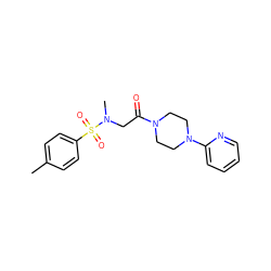 Cc1ccc(S(=O)(=O)N(C)CC(=O)N2CCN(c3ccccn3)CC2)cc1 ZINC000006812470