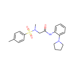 Cc1ccc(S(=O)(=O)N(C)CC(=O)Nc2ccccc2N2CCCC2)cc1 ZINC000018839717