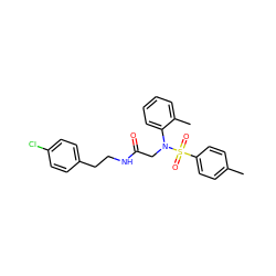 Cc1ccc(S(=O)(=O)N(CC(=O)NCCc2ccc(Cl)cc2)c2ccccc2C)cc1 ZINC000003666267