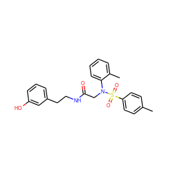 Cc1ccc(S(=O)(=O)N(CC(=O)NCCc2cccc(O)c2)c2ccccc2C)cc1 ZINC000028890565