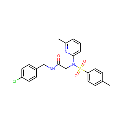 Cc1ccc(S(=O)(=O)N(CC(=O)NCc2ccc(Cl)cc2)c2cccc(C)n2)cc1 ZINC000028890896