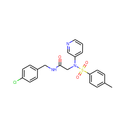 Cc1ccc(S(=O)(=O)N(CC(=O)NCc2ccc(Cl)cc2)c2cccnc2)cc1 ZINC000028890834