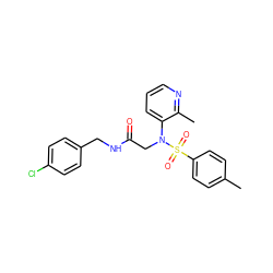 Cc1ccc(S(=O)(=O)N(CC(=O)NCc2ccc(Cl)cc2)c2cccnc2C)cc1 ZINC000028890845