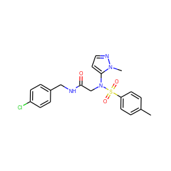 Cc1ccc(S(=O)(=O)N(CC(=O)NCc2ccc(Cl)cc2)c2ccnn2C)cc1 ZINC000028890911