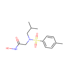 Cc1ccc(S(=O)(=O)N(CC(=O)NO)CC(C)C)cc1 ZINC000013764037