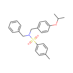 Cc1ccc(S(=O)(=O)N(Cc2ccccc2)Cc2ccc(OC(C)C)cc2)cc1 ZINC000095591274