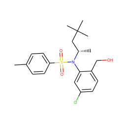 Cc1ccc(S(=O)(=O)N(c2cc(Cl)ccc2CO)[C@@H](C)CC(C)(C)C)cc1 ZINC000028823151