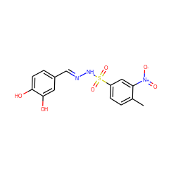 Cc1ccc(S(=O)(=O)N/N=C/c2ccc(O)c(O)c2)cc1[N+](=O)[O-] ZINC000004979915