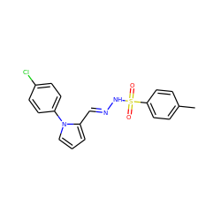 Cc1ccc(S(=O)(=O)N/N=C/c2cccn2-c2ccc(Cl)cc2)cc1 ZINC000001182475