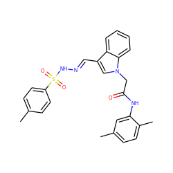 Cc1ccc(S(=O)(=O)N/N=C/c2cn(CC(=O)Nc3cc(C)ccc3C)c3ccccc23)cc1 ZINC000096938668