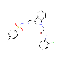 Cc1ccc(S(=O)(=O)N/N=C/c2cn(CC(=O)Nc3ccccc3Cl)c3ccccc23)cc1 ZINC000096938517