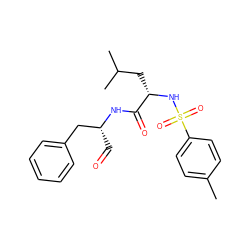 Cc1ccc(S(=O)(=O)N[C@@H](CC(C)C)C(=O)N[C@H](C=O)Cc2ccccc2)cc1 ZINC000013488029