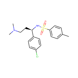 Cc1ccc(S(=O)(=O)N[C@H](CCN(C)C)c2ccc(Cl)cc2)cc1 ZINC000013684900