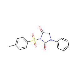 Cc1ccc(S(=O)(=O)N2C(=O)CN(c3ccccc3)C2=O)cc1 ZINC000013763558