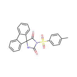 Cc1ccc(S(=O)(=O)N2C(=O)NC3(C2=O)c2ccccc2-c2ccccc23)cc1 ZINC000299850103