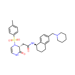 Cc1ccc(S(=O)(=O)N2C=CNC(=O)[C@H]2CC(=O)N[C@@H]2CCCc3cc(CN4CCCCC4)ccc32)cc1 ZINC000082151380