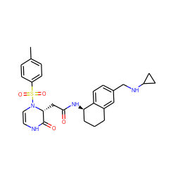 Cc1ccc(S(=O)(=O)N2C=CNC(=O)[C@H]2CC(=O)N[C@@H]2CCCc3cc(CNC4CC4)ccc32)cc1 ZINC000073197330