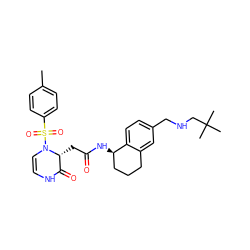 Cc1ccc(S(=O)(=O)N2C=CNC(=O)[C@H]2CC(=O)N[C@@H]2CCCc3cc(CNCC(C)(C)C)ccc32)cc1 ZINC000073197331