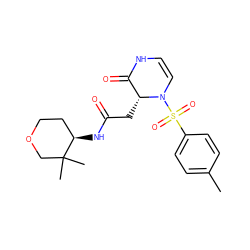 Cc1ccc(S(=O)(=O)N2C=CNC(=O)[C@H]2CC(=O)N[C@@H]2CCOCC2(C)C)cc1 ZINC000073166237