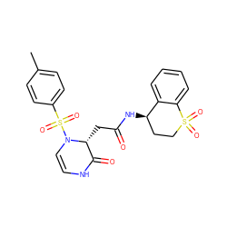 Cc1ccc(S(=O)(=O)N2C=CNC(=O)[C@H]2CC(=O)N[C@@H]2CCS(=O)(=O)c3ccccc32)cc1 ZINC000073166230