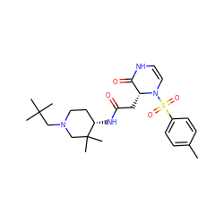 Cc1ccc(S(=O)(=O)N2C=CNC(=O)[C@H]2CC(=O)N[C@H]2CCN(CC(C)(C)C)CC2(C)C)cc1 ZINC000073197674