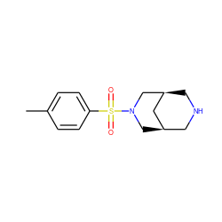 Cc1ccc(S(=O)(=O)N2C[C@@H]3CNC[C@@H](C3)C2)cc1 ZINC000103243587