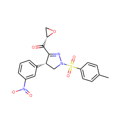 Cc1ccc(S(=O)(=O)N2C[C@H](c3cccc([N+](=O)[O-])c3)C(C(=O)[C@@H]3CO3)=N2)cc1 ZINC000004910570