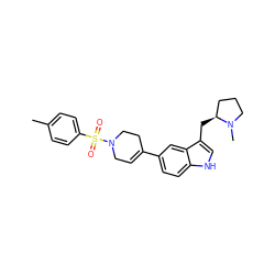 Cc1ccc(S(=O)(=O)N2CC=C(c3ccc4[nH]cc(C[C@H]5CCCN5C)c4c3)CC2)cc1 ZINC000013553507