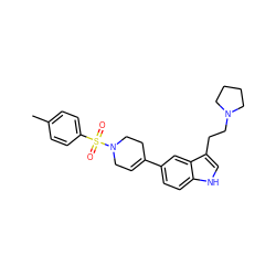 Cc1ccc(S(=O)(=O)N2CC=C(c3ccc4[nH]cc(CCN5CCCC5)c4c3)CC2)cc1 ZINC000013589452