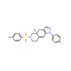 Cc1ccc(S(=O)(=O)N2CCC3=Cc4c(cnn4-c4ccc(F)cc4)C[C@]3(C)C2)cc1 ZINC000029127640