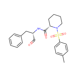 Cc1ccc(S(=O)(=O)N2CCCC[C@H]2C(=O)N[C@H](C=O)Cc2ccccc2)cc1 ZINC000013488027