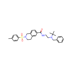 Cc1ccc(S(=O)(=O)N2CCc3cc(C(=O)NCCN(Cc4ccccc4)C(C)(C)C)ccc3C2)cc1 ZINC000474610009